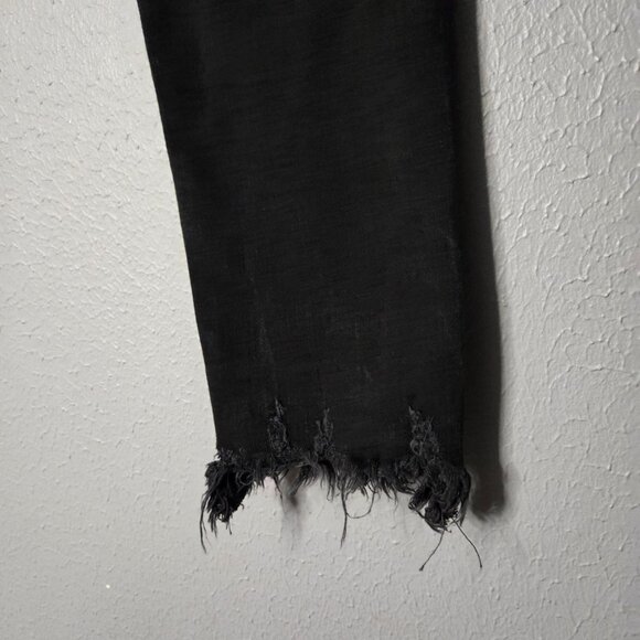 AG Farrah High Rise Raw Hem Ankle Skinny High-Rise Jeans, Distressed Black, 26" - Picture 4 of 9